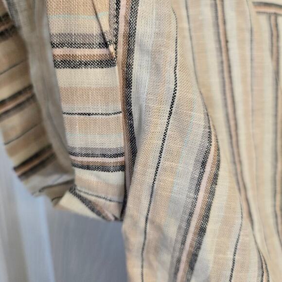 Stitch Fix Como Blu linen blend button up sz med Office work wear beachy NWT - Picture 3 of 8